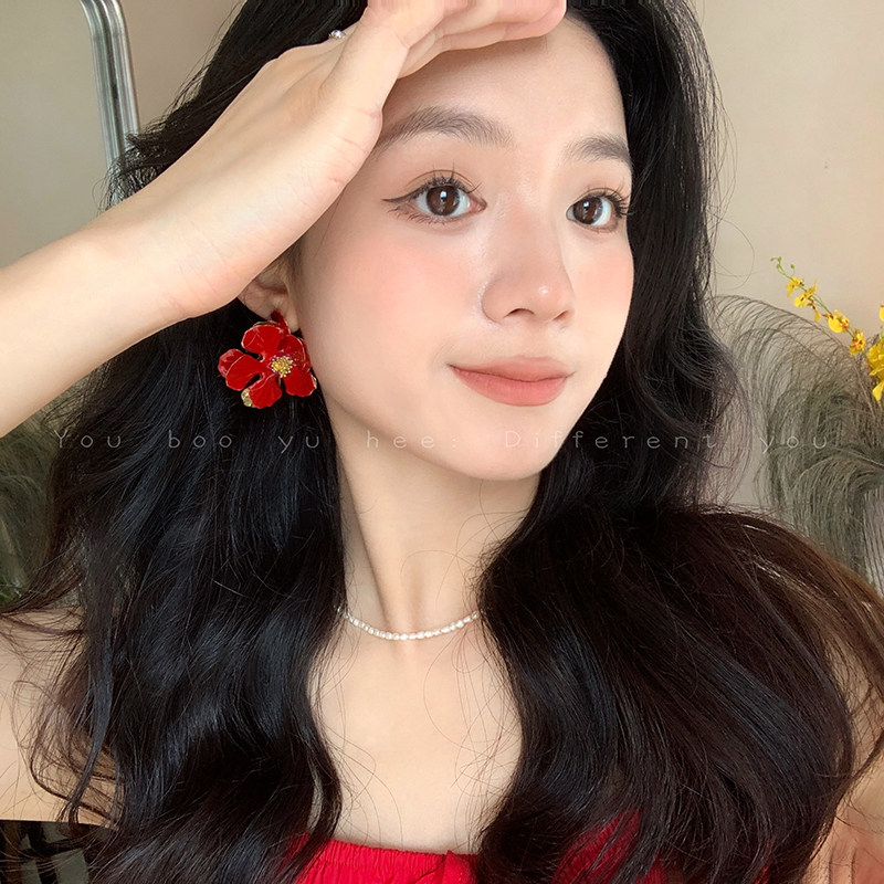 高级感耳饰杨采钰同款花朵耳环图片
