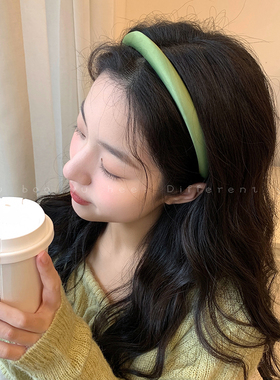 刘亦菲同款发箍高颅顶不勒头森系绿色头箍2025新款日常外戴发饰品