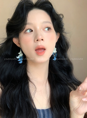 海边度假风蝴蝶流苏绝美夸张耳环