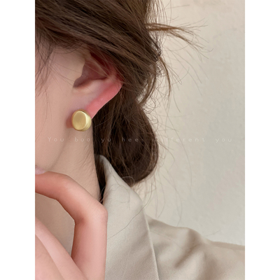 哑光拉丝几何耳环秋冬新款耳钉