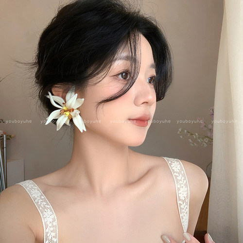 立体大花朵耳环气质夸张个性耳钉