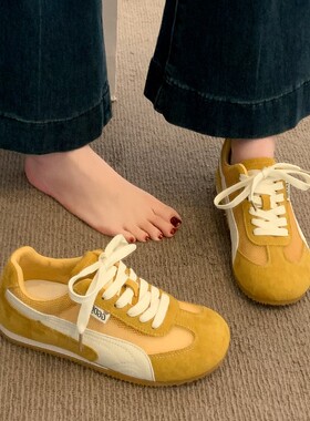 日本offcat黄色阿甘德训鞋女2025新款爆款秋透气网面运动板鞋