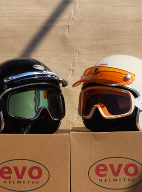 evo kedon复古精装头盔摩托踏板125电动车3/4半盔3C认证台湾男女