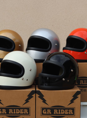 STR复古小体头盔哈雷chopper巡航全盔日式系装饰幽灵骑士GR RIDER