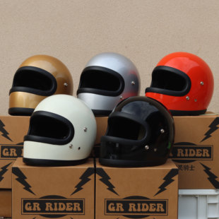 STR复古小体头盔哈雷chopper巡航全盔日式系装饰幽灵骑士GR RIDER
