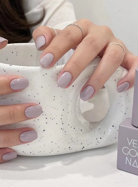 韩国进口Verygood品牌甲油胶 超温柔显白淡奶油灰紫色 V13