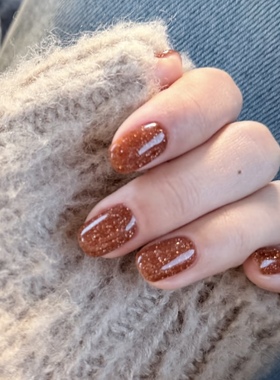 日本enoi超闪碎钻胶 焦糖南瓜色碎钻胶 F01