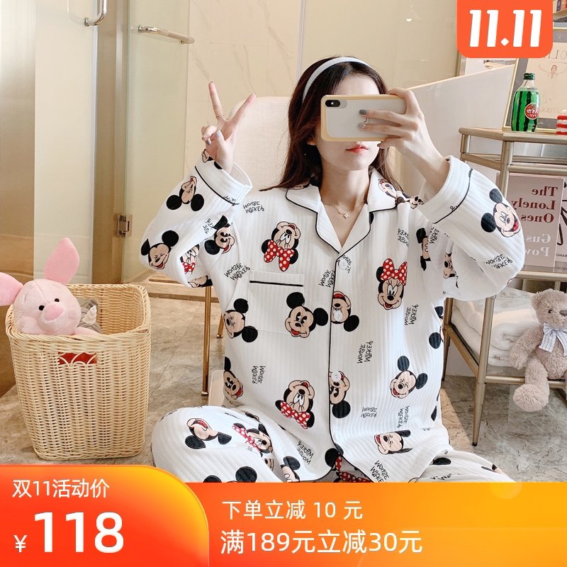 怀孕期孕妇厚款空气棉月子服12十月份产后哺乳秋冬季喂奶方便睡衣