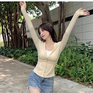 黄色防晒衣女冰丝轻薄透气修身夏季2026新款薄款外套黄色上衣