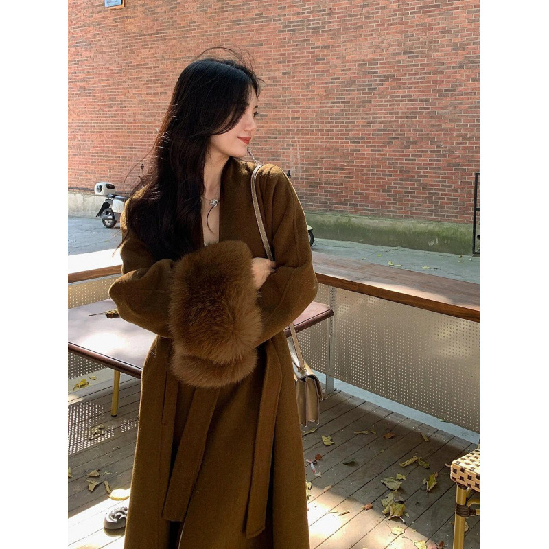 大衣呢大衣2025秋冬高级新款气质长款中长款宽松毛毛毛呢外套双面