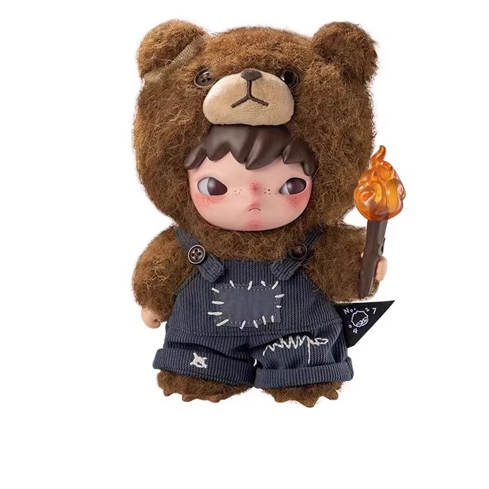 POPMART泡泡玛特Hirono小野熊为喜乐而战搪胶毛绒公仔挂件饰品