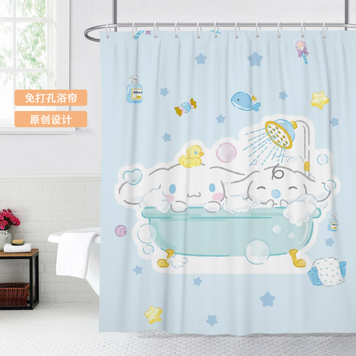 可爱卡通浴帘洗澡间防水