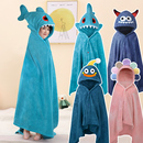 儿童浴巾斗篷浴袍男孩可穿带帽宝宝洗澡游泳专用大童比棉吸水速干