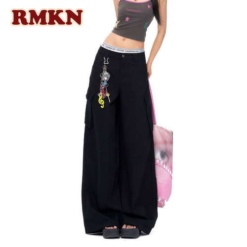RMKN美式高街大口袋工装裤女秋2026秋季vibe风宽松休闲阔腿牛仔裤