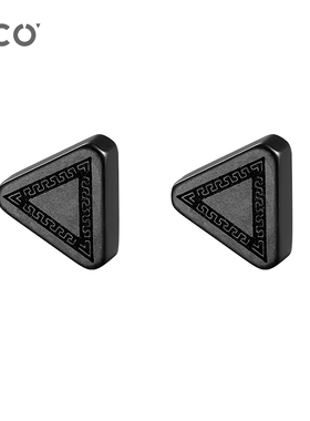 CCO无耳洞耳钉男士耳夹潮钛钢男生三角形磁吸磁铁耳环痞帅风耳饰