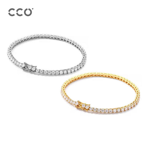 CCO网球满锆手链银色/金色