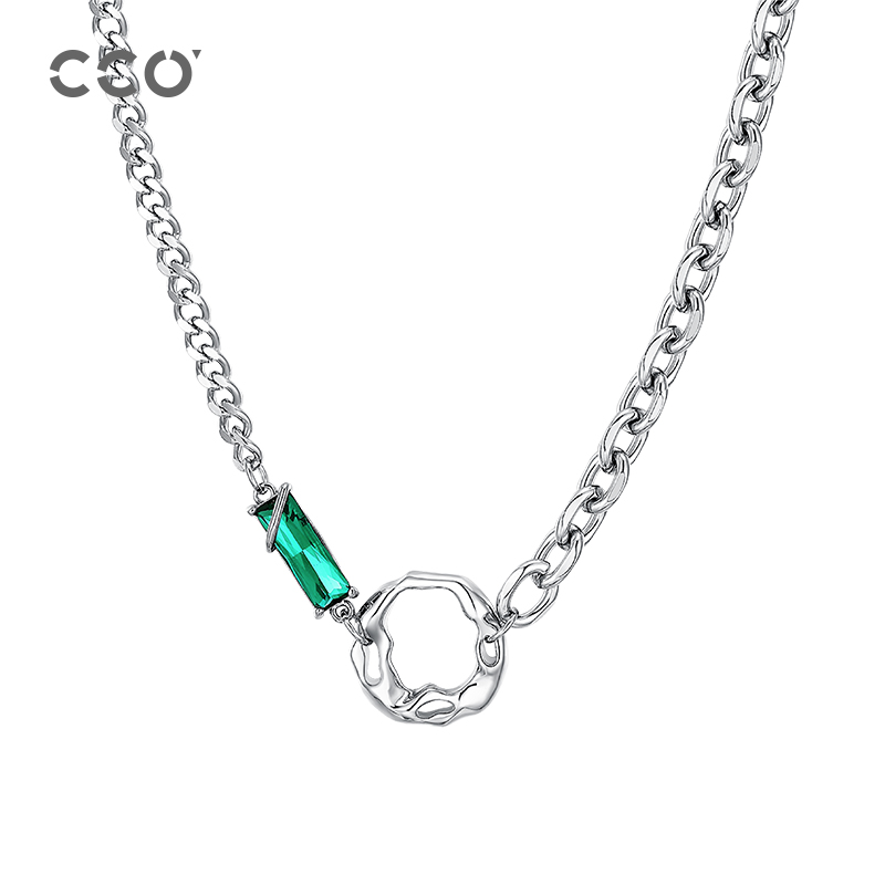 小众轻奢不规则圆圈拼接项链