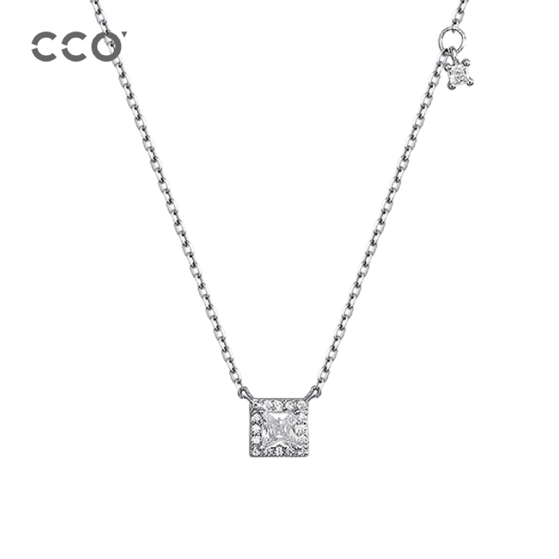 CCOs925银项链女款2025新款小众梦幻冰晶坠链锁骨链女神节礼物