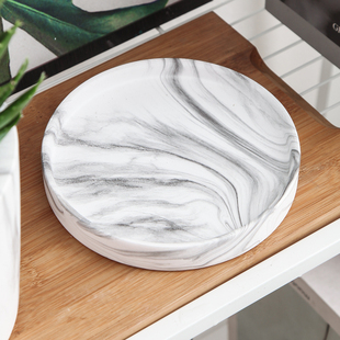 北欧陶瓷花盆托盘接水盘落地垫盘底托底盘绿植ins风格 室内外阳台