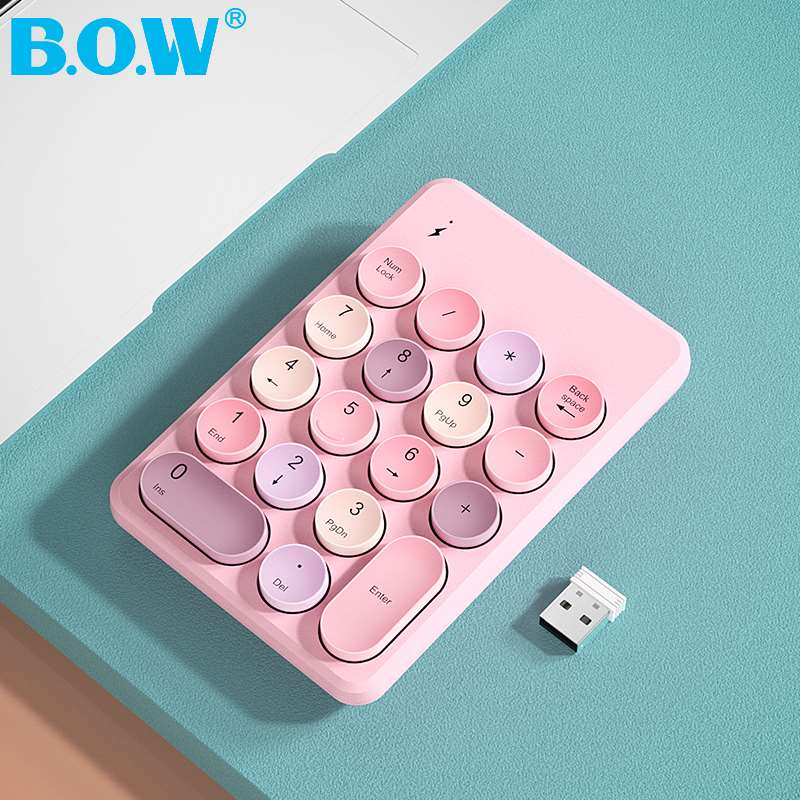 BOW蓝牙无线静音数字小键盘鼠标套装机械手感外接笔记本电脑便携