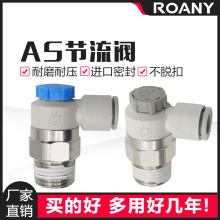 气动可调接头AS1201F-M5-04A气缸节流阀AS2201F调速02-06SA速度控