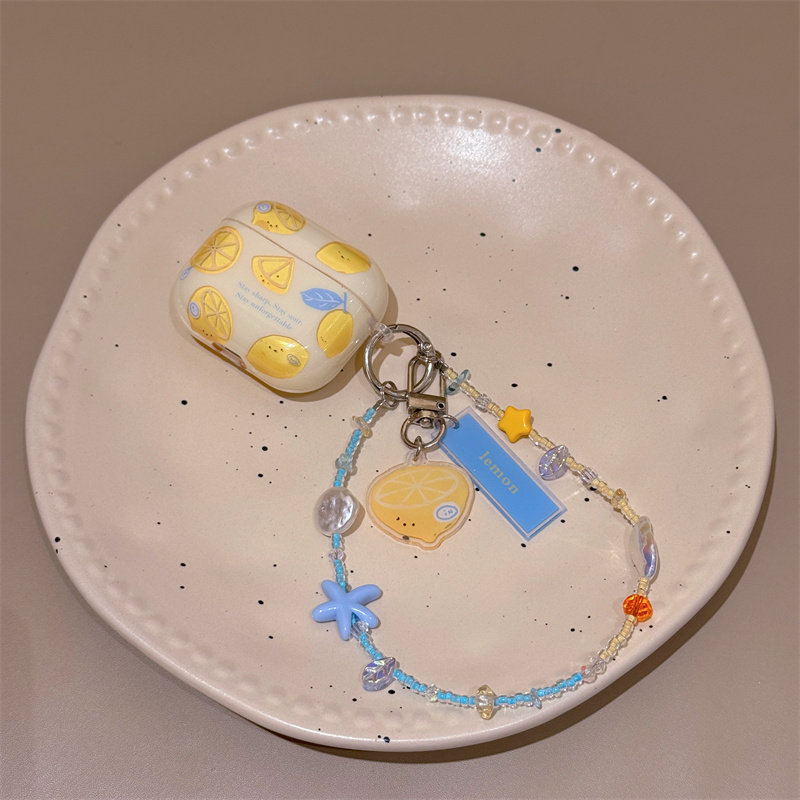 简约镂空柠檬适用airpods4代无线蓝牙耳机保护套新3代airpodspro2耳机套二代三代苹果airpodspro3女
