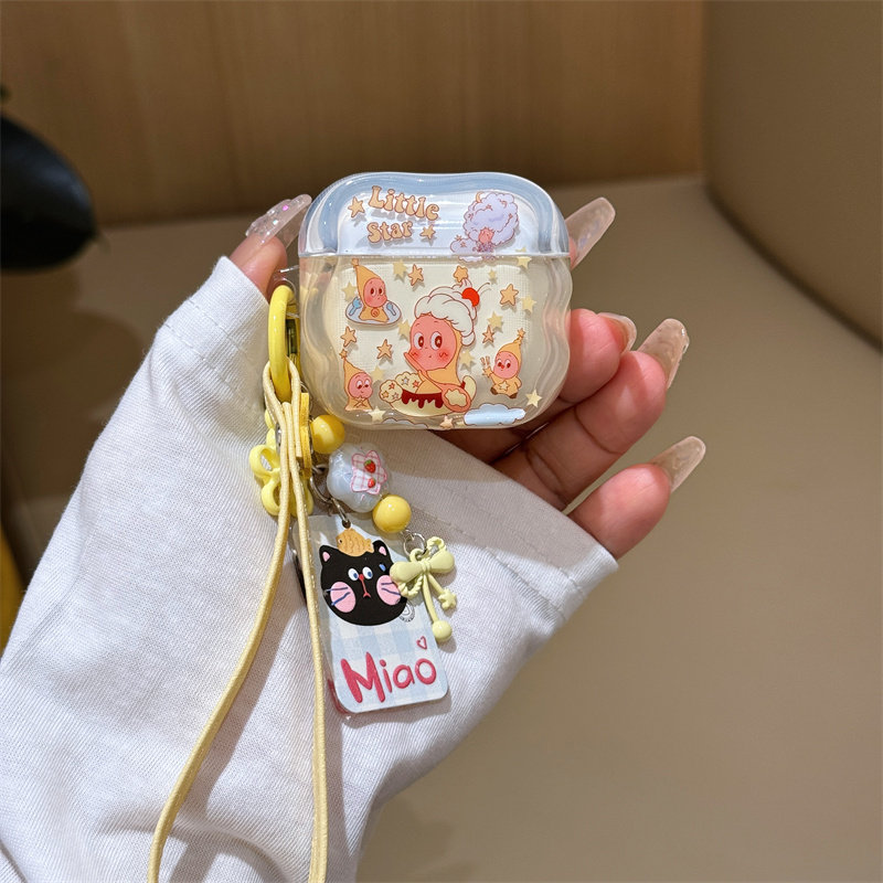 卡通可爱适用苹果airpods4代无线蓝牙耳机保护套Airpods5新3代airpodspro3耳机套香蕉船星星人二代三代pro2女