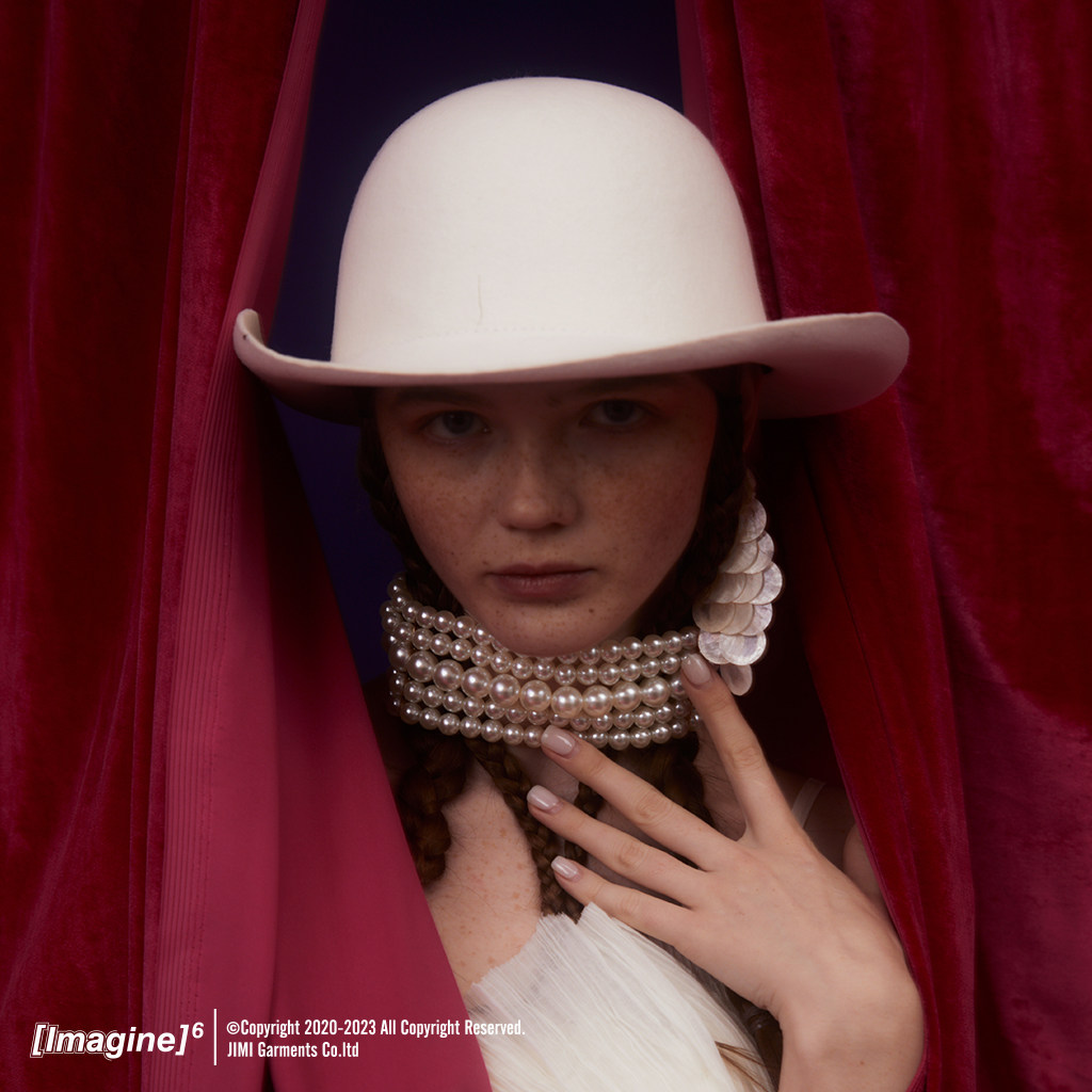 imagine6 走秀暗黑系羊毛圆顶短帽檐呢帽婚纱照写真舞台场合