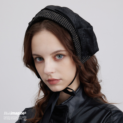 blackimagine6暗黑褶皱拼接头巾