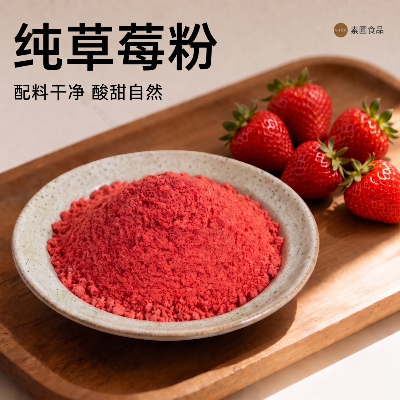 纯草莓粉冻干天然果蔬粉商用家用烘焙专用调色舒芙蕾奶茶店甜品店