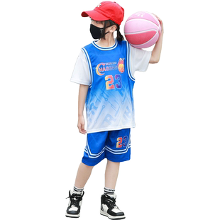 新款夏季儿童篮球服男生幼儿园表演服女孩童装球衣小学生短袖套装