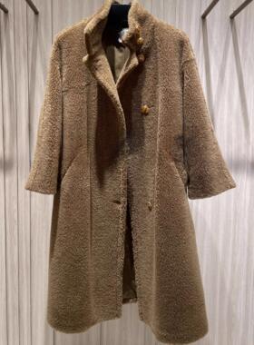 现货速发商场同款2025秋冬新绵羊毛保暖英伦长款外套女EWE353D103