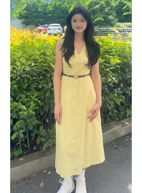 歌家现货速发商场同款2026夏季新莱赛尔亚麻连衣裙EWE372Y131