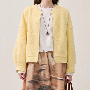 现货速发商场同款大衣2025冬季柔软舒适后幅拼接印花女254MD1651