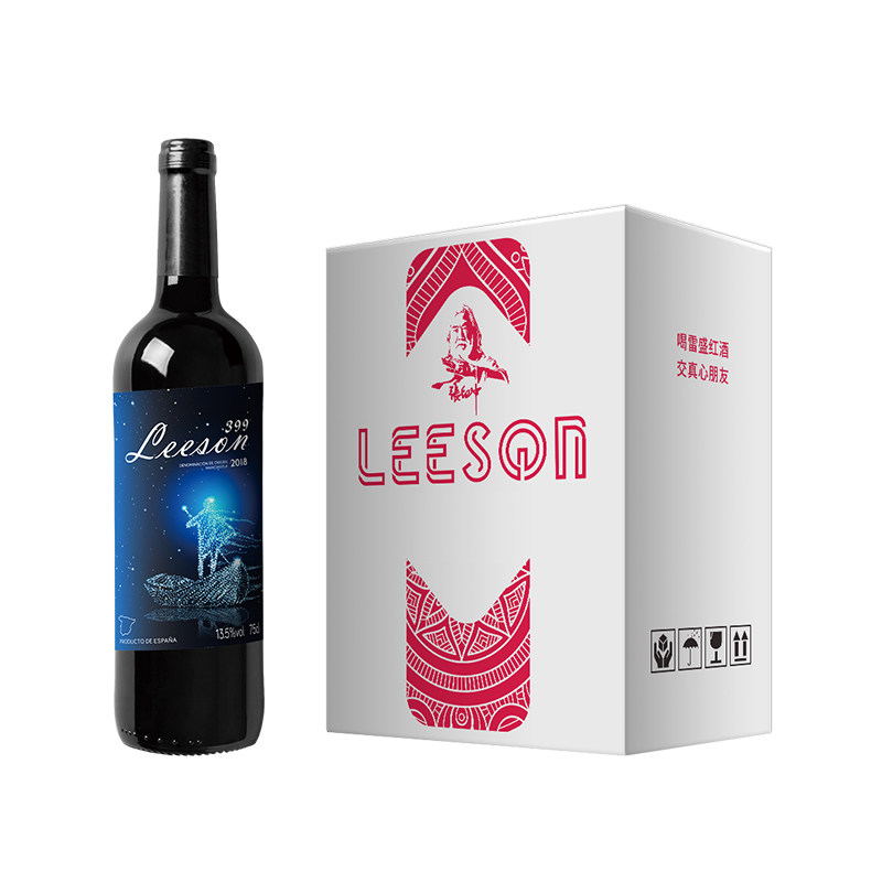 雷盛红酒399西班牙原瓶进口13.5干红葡萄酒高端送礼聚会彩箱
