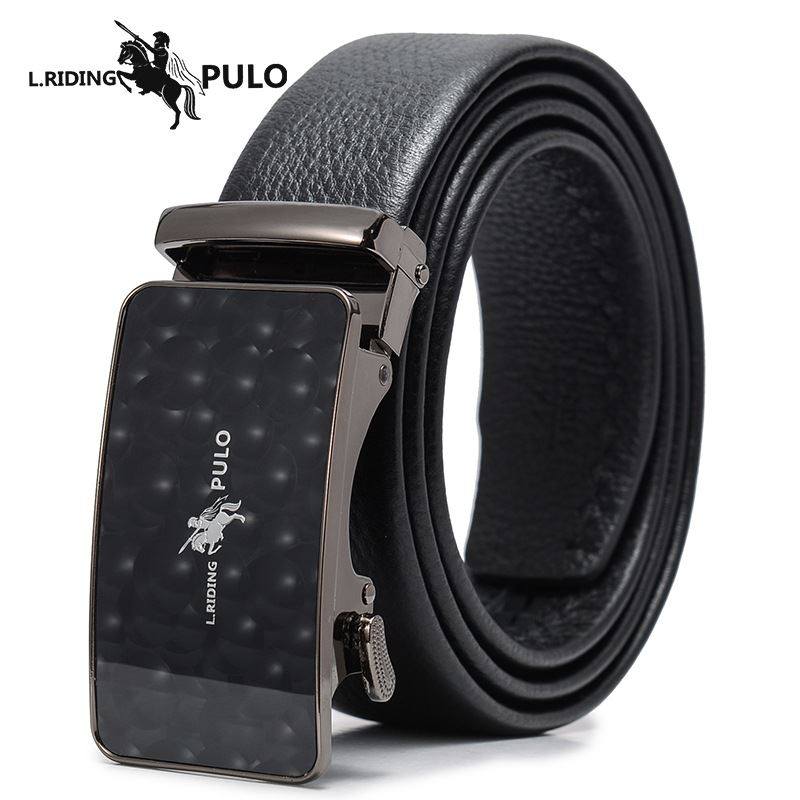 保罗男士皮带2025新款纯牛皮内穿自动扣腰带真皮商务裤带商务休闲