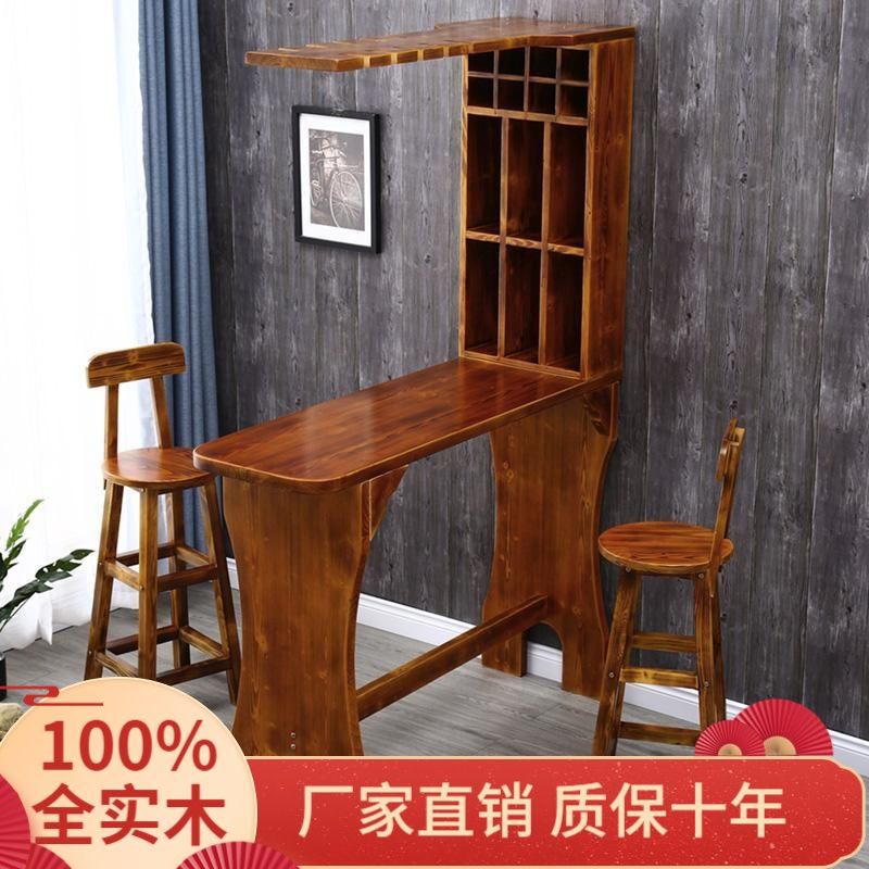 家用吧台桌 实木隔断酒柜 客厅吧台吧台吧椅组合简约现代门厅吧台图片
