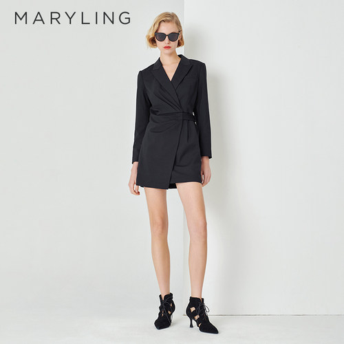 MARYLING双排扣西装连衣裙