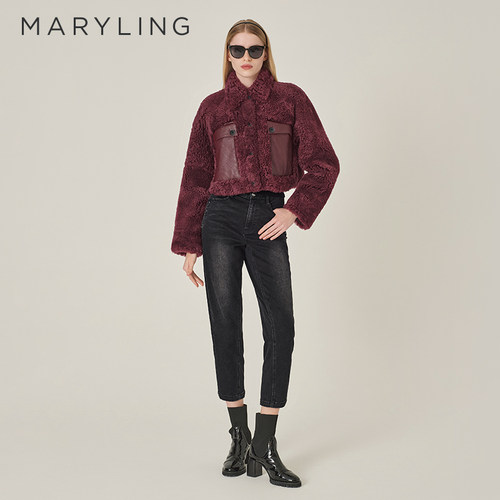 MARYLING黑色九分哈伦牛仔裤