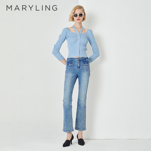 MARYLING露肩针织开衫