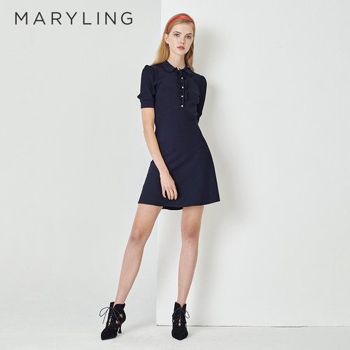 MARYLING午夜蓝针织裙
