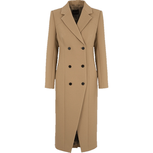 MARYLING玛俪琳秋季新品驼色西装领双排扣大衣外套A1EGW93080
