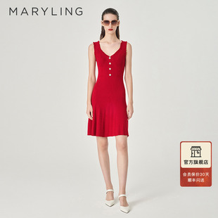 新品 MARYLING玛俪琳夏季 嫣红针织连衣裙A1ECW04900