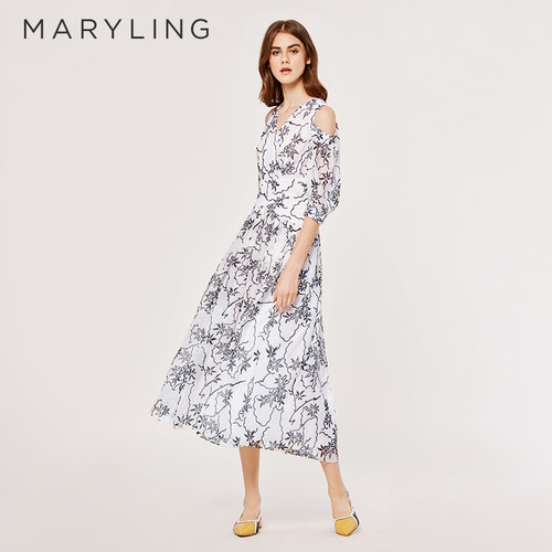 MARYLINGV领露肩连衣裙