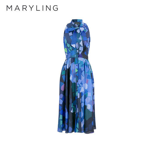 MARYLING玛俪琳印花无袖连衣裙