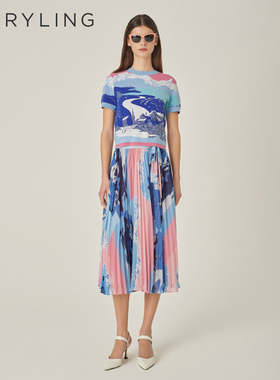 【阿尔卑斯山脉】MARYLING玛俪琳24秋新品印花半身裙A1EFW72020