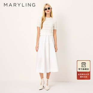 新品 MARYLING玛俪琳2025夏季 精致挑孔针织上衣A1FCW01090
