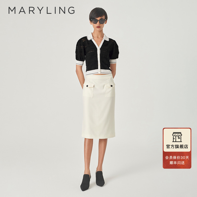 MARYLINGV型T恤领口针织衫