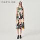 无袖 新品 MARYLING玛俪琳24春季 背心连衣裙A1EBW64190 舞动字迹