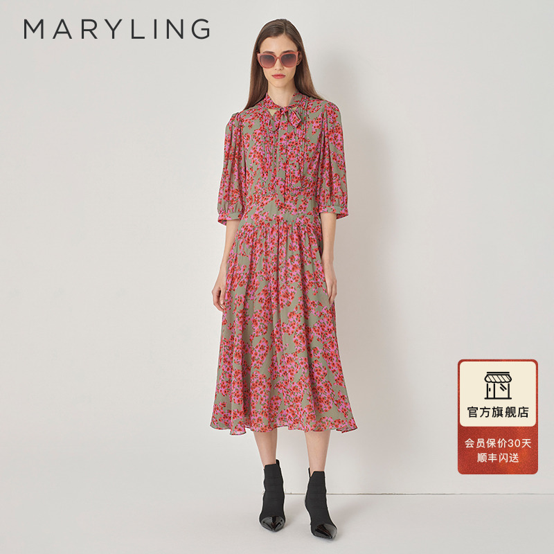 MARYLING中袖印花连衣裙